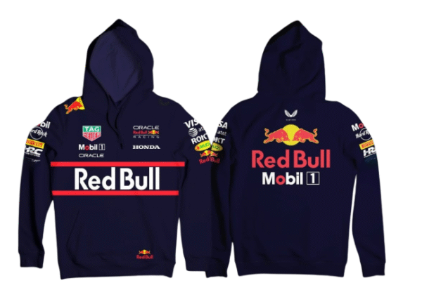 Buzo Azul Red Bull Racing F1 – Sudadera Oficial con Logos de Patrocinadores