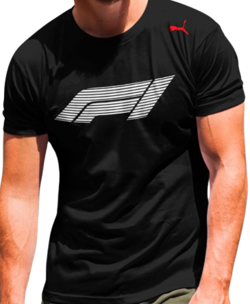 Camiseta negra Formula 1 Puma logo oficial
