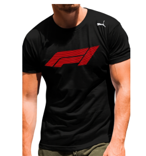 Camiseta negra Puma Formula 1 logo rojo oficial