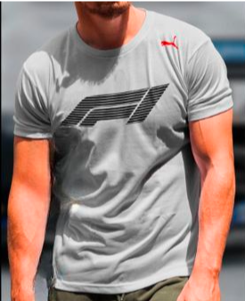 Camiseta F1 Gris con Logo Oficial Negro – Top 2025 Puma Motorsport