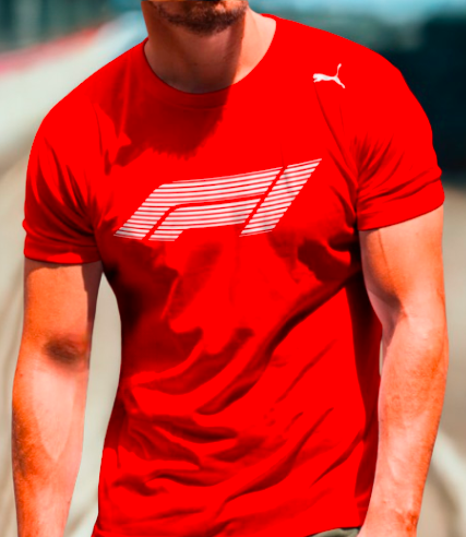 Top 1 Camiseta Puma Fórmula 1 Gris Logo Rojo Oficial – Diseño Minimalista y Corte Regular